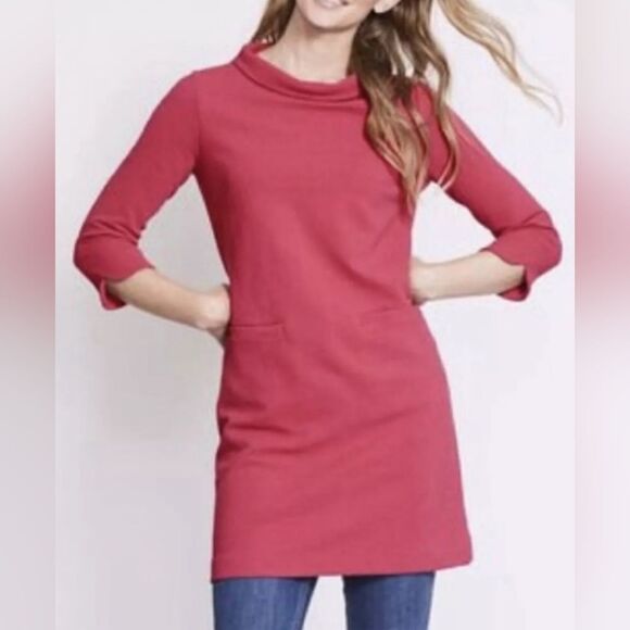 Boden Pink Ribbed Tunic Dress with Pockets (10R) - Picture 2 of 7